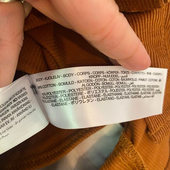 Ariat Burnt Orange Corduroy Short Sleeve Button Down Knee Length Dress Small - Picture 13 of 13